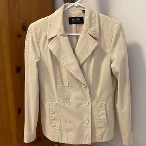 Vintage Dana Buchman Cotton Double-Breasted Lined Blazer